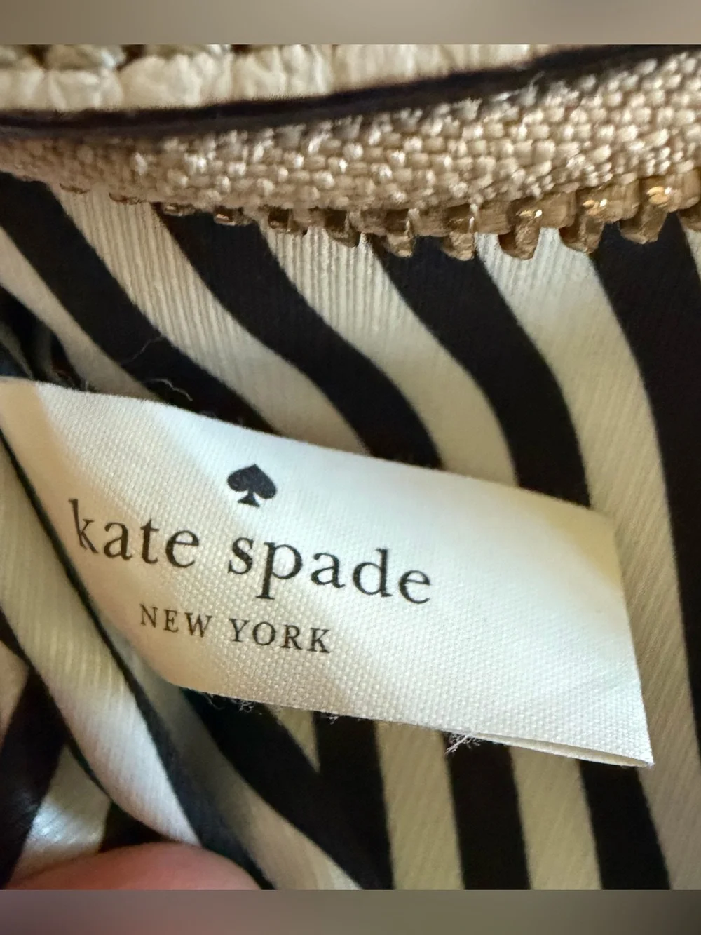 kate spade Two-Tone Black & Cream Pebbled Leather Satchel
